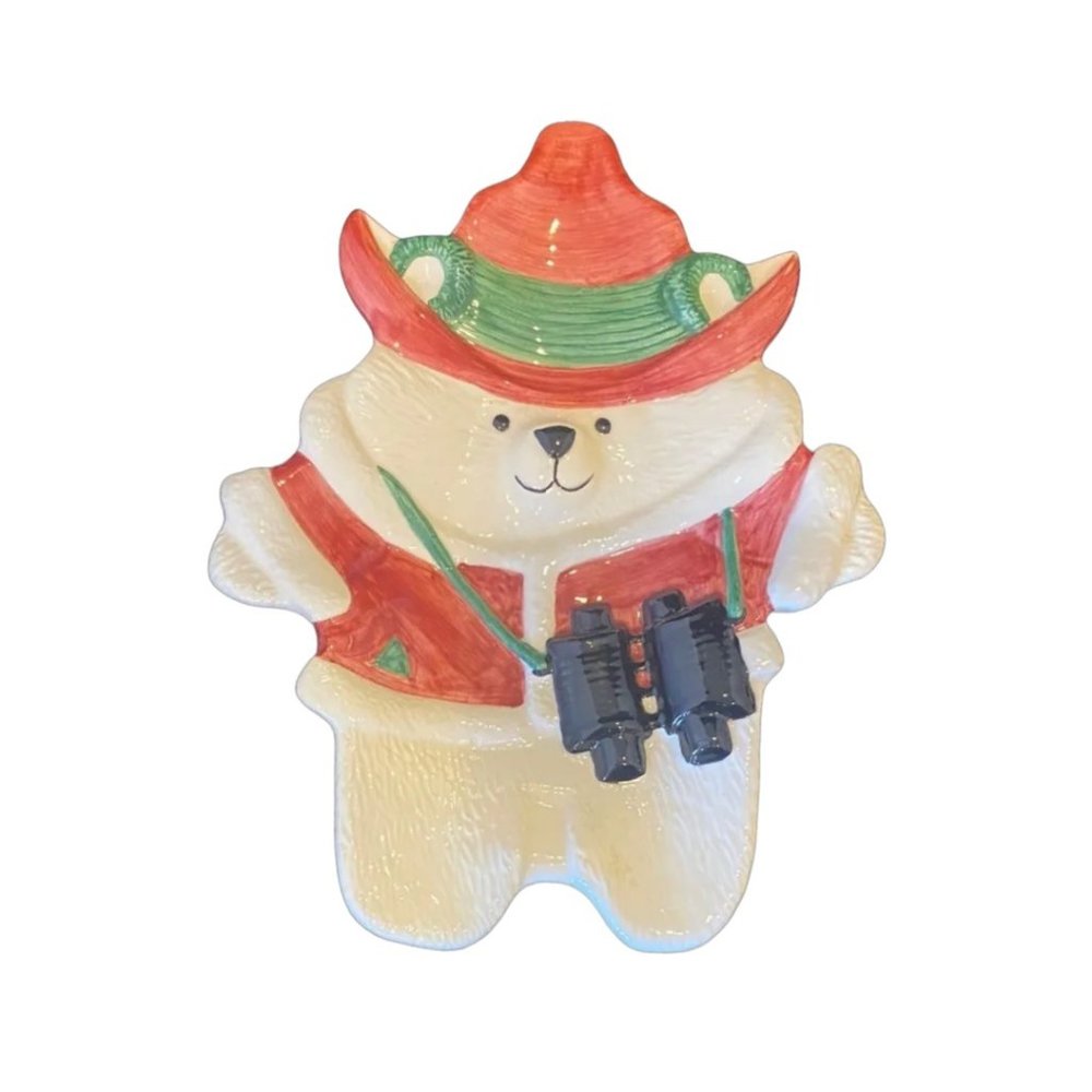 Fitz And Floyd Omnibus Vintage Christmas Polar Bear Candy Dish 1995 by EUC 8x6.5 - Picture 2 of 5